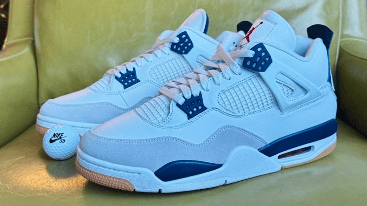 Nike SB ☆ Air Jordan 4 Retro ‘Navy’ Sneak Peek: A Closer Look at the Rare Nike SB x Jordan 4