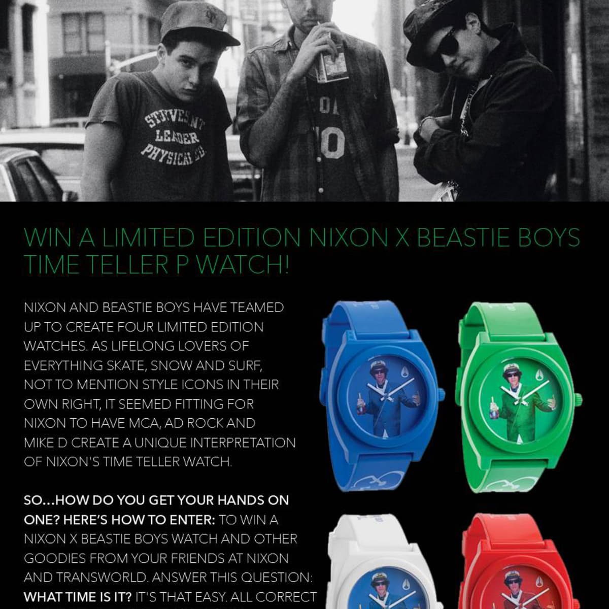 Beastie Boys x Nixon Time Teller Watch Giveaway - TransWorld SKATEboarding  Magazine