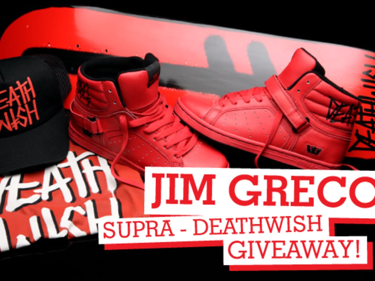 Jim Greco Supra deathwish giveaway suprano high TransWorld SKATEboarding Magazine