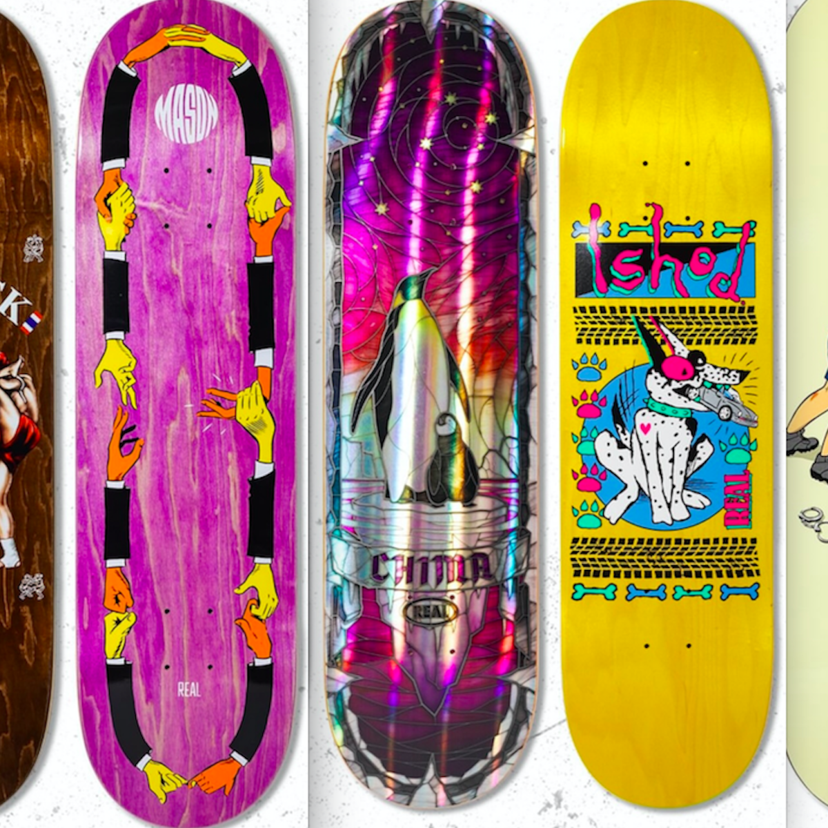 90’s REAL SKATEBOARDS Vintage - Real Skateboards Justin Brock Zodiak deck - SellerDoor