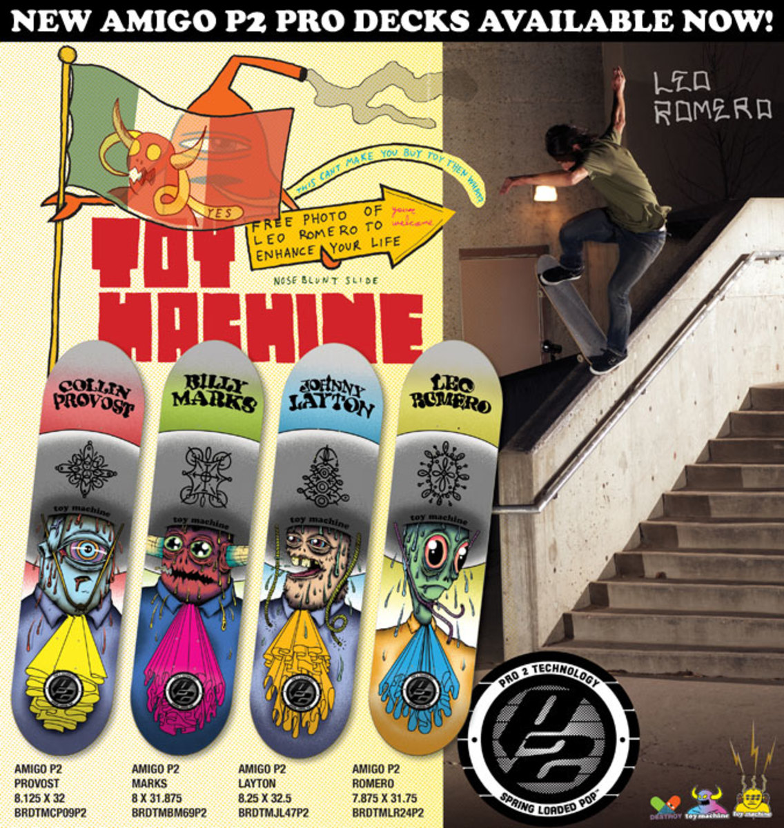 Toy Machine P2 Decks TransWorld SKATEboarding Magazine