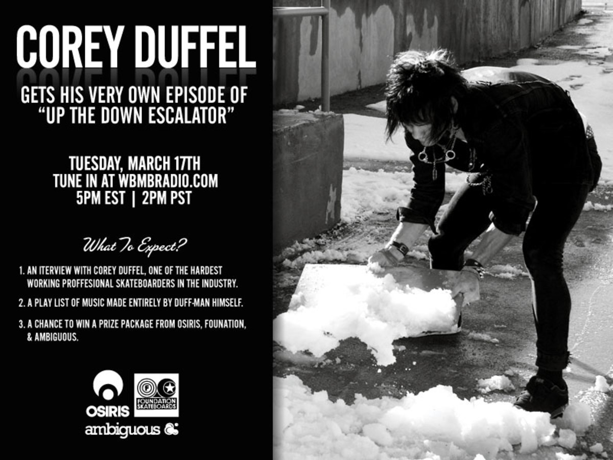 Corey, Duffel, Duffman, radio TransWorld SKATEboarding Magazine