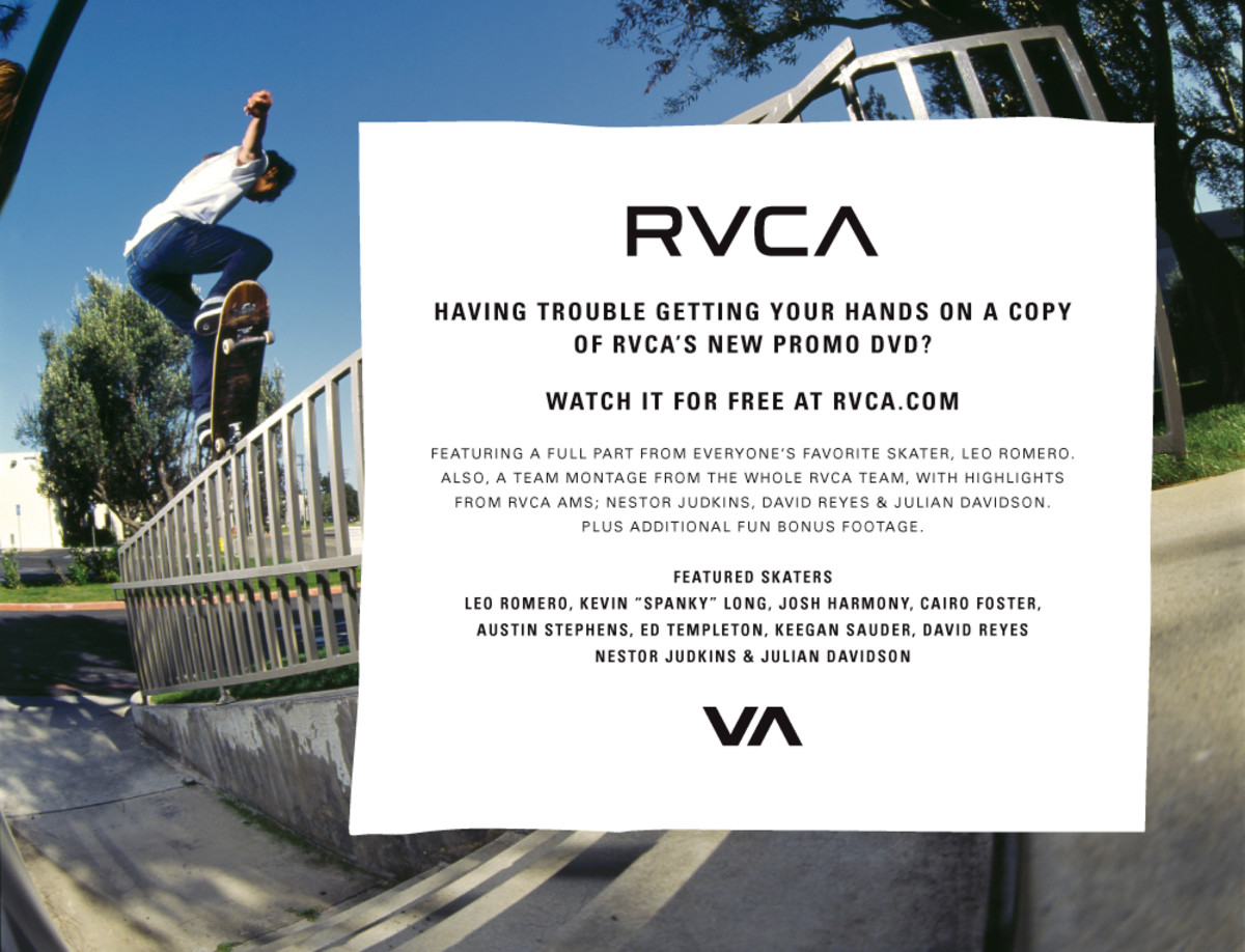Watch RVCA Promo For Free TransWorld SKATEboarding Magazine