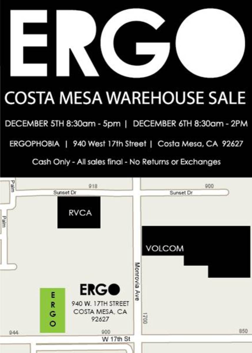 ergo, warehouse, sale TransWorld SKATEboarding Magazine