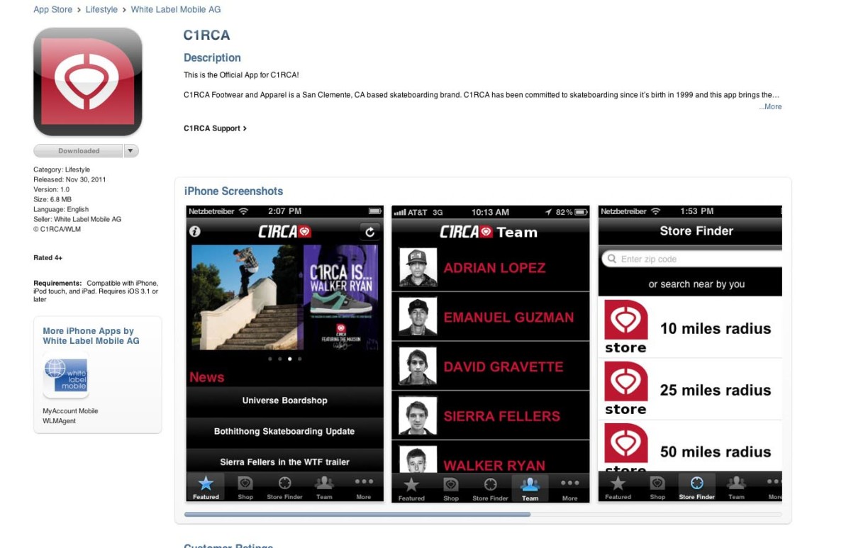 C1RCA Mobile App TransWorld SKATEboarding Magazine