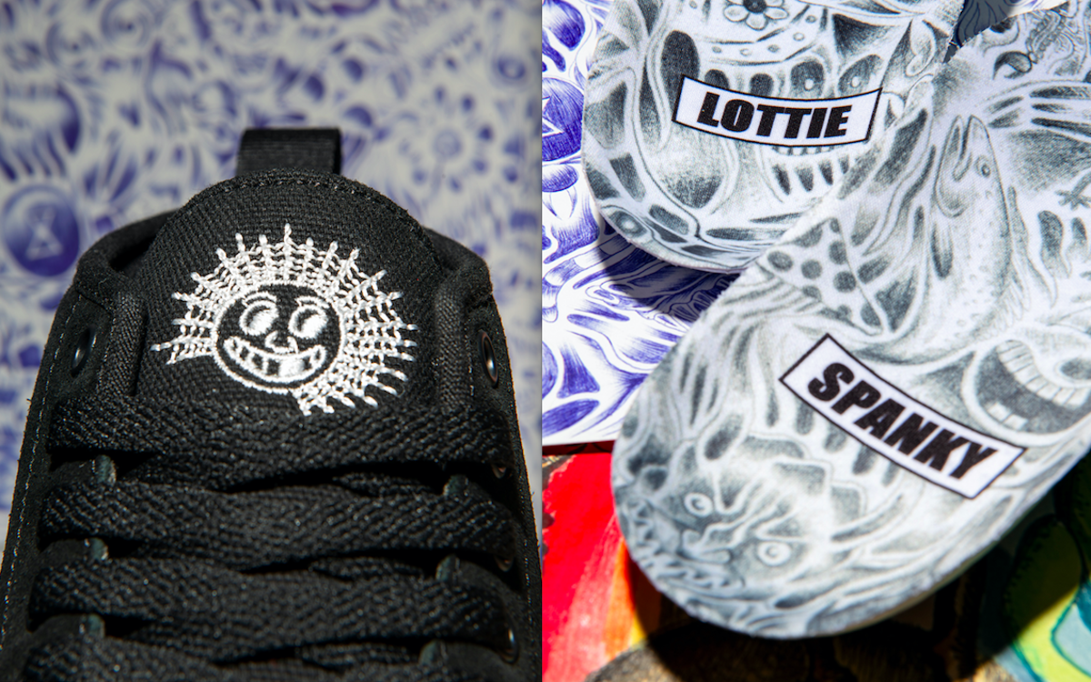 A closer look at the tongue graphic and insoles