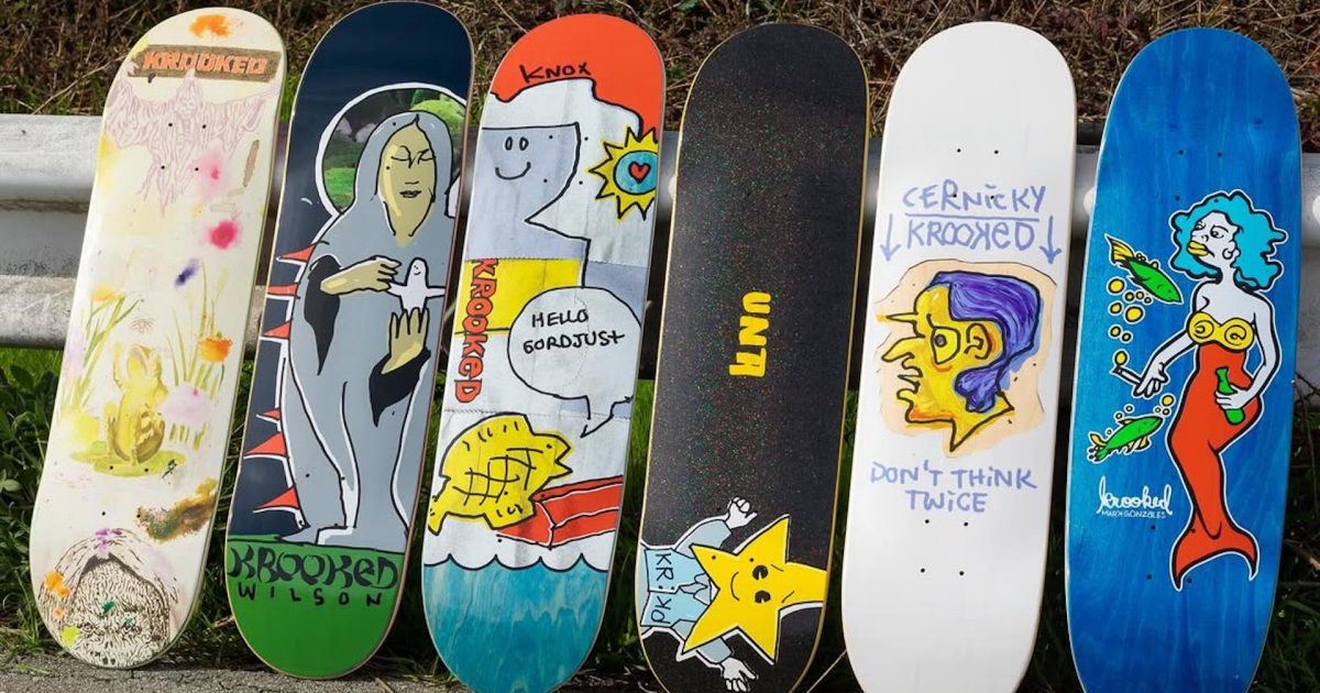 KROOKED - KROOKED &amp;three weatherスケートボード Krooked Manderson Redux Deck 8.38