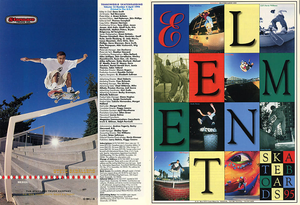 TWS Archives April 1995 Vol. 13 Issue 4 - Skateboarding