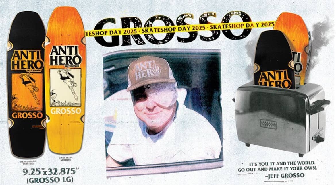 Skateboard hommage étiquette noire Jeff Grosso Forever 10,25 pouces