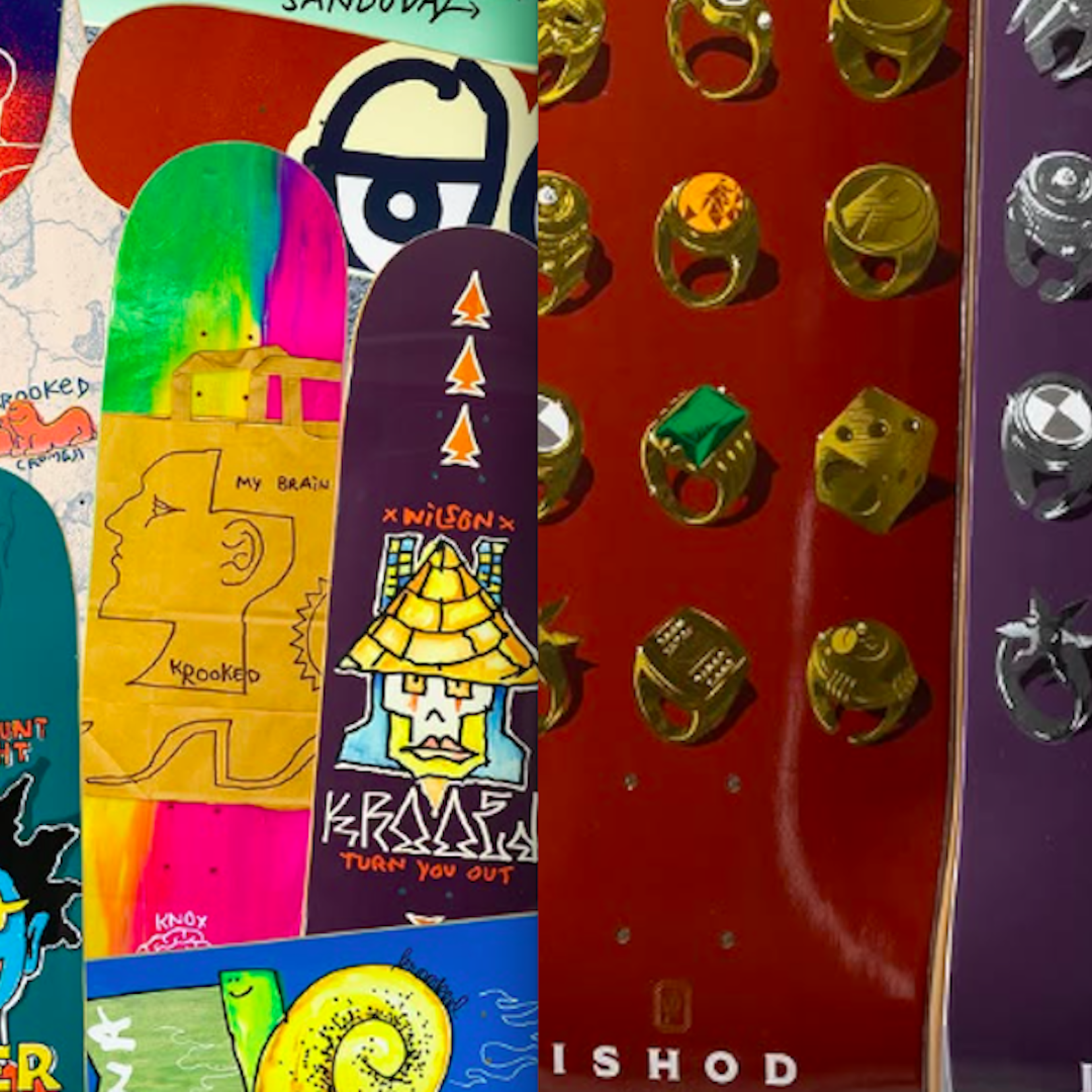 KROOKED - KROOKED &amp;three weatherスケートボード Krooked Wild Style DLX Complete Skateboard 8.38
